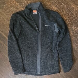 Merrell Black and Gray Zip Up Sweater with Sporty Design